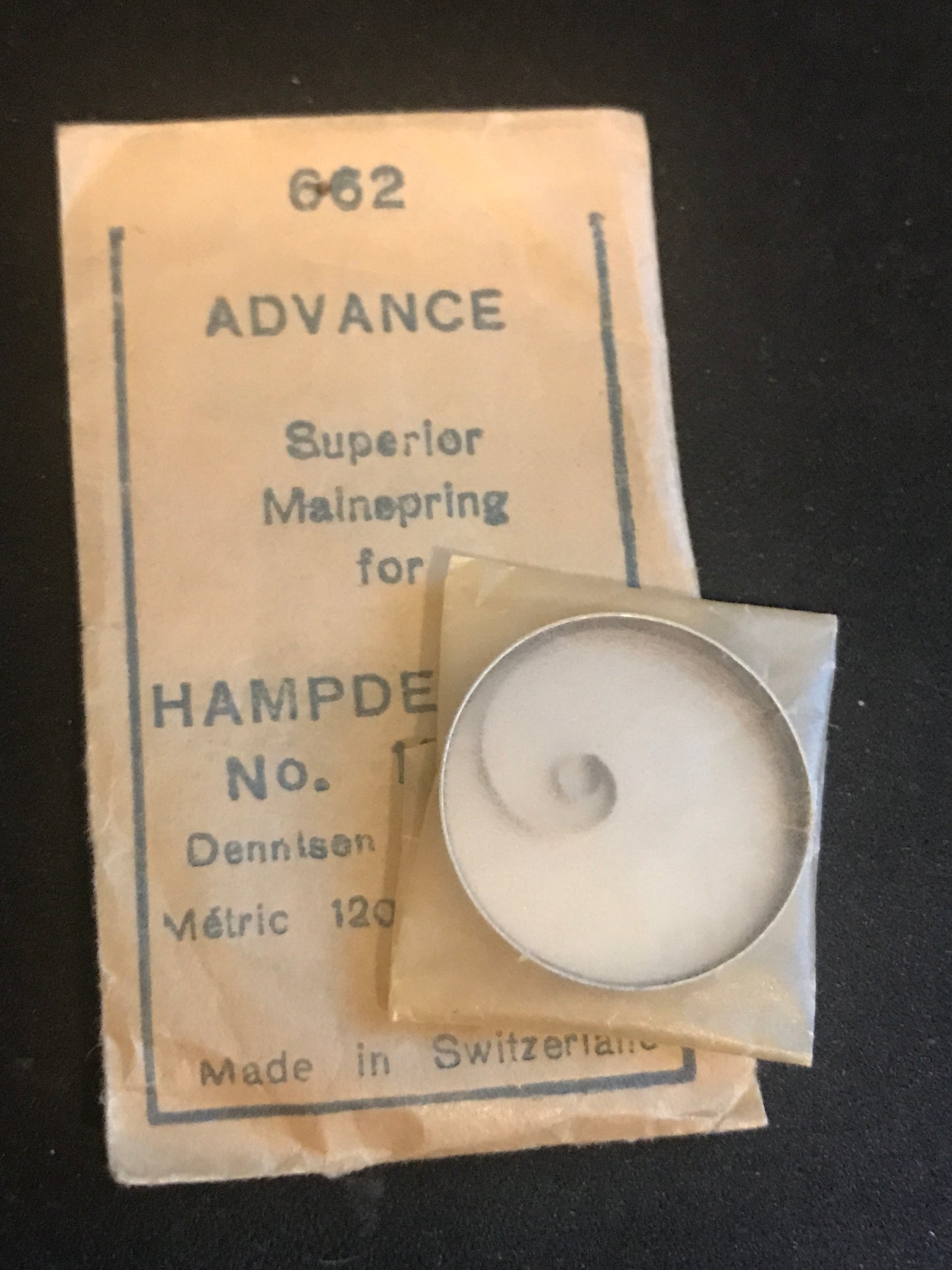 Advance Superior Mainspring #662 for Hampden 8/0s No. 15696 - Steel