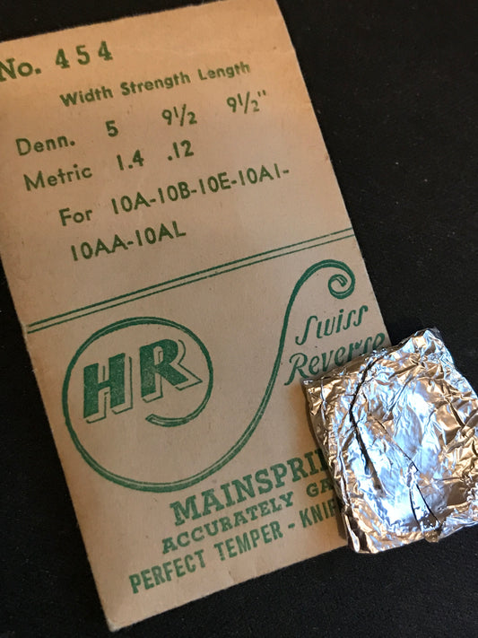 HR Mainspring #454 for Bulova 10A, 10B, 10E, 10AI, 10AA - Steel