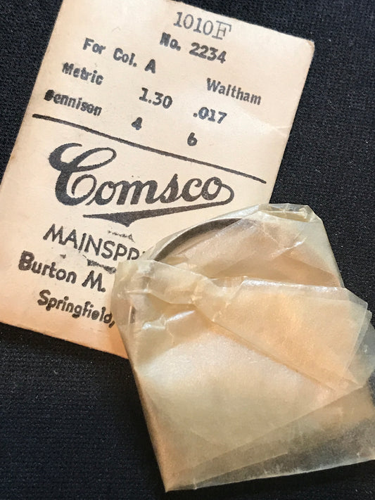Comsco Mainspring #1010F for 12s Waltham Colonial A Factory No. 2234 - Steel