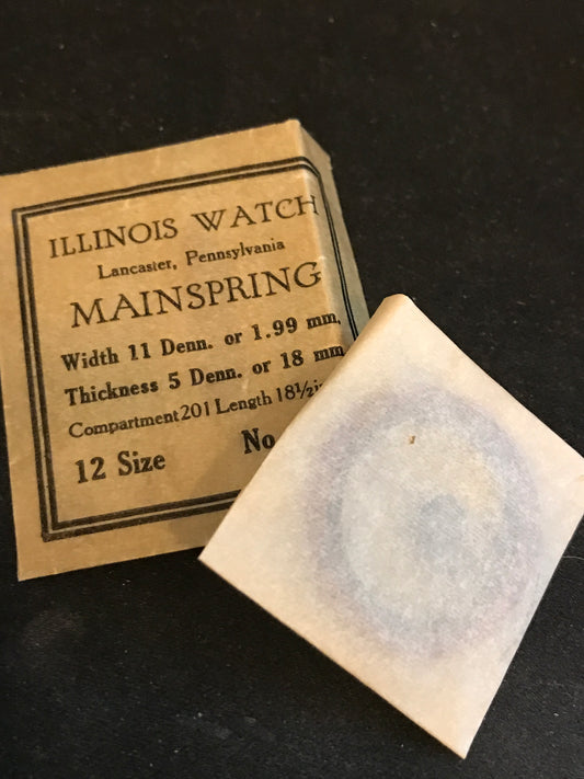 Illinois Factory Mainspring No. 47344 for 12s movements - Steel