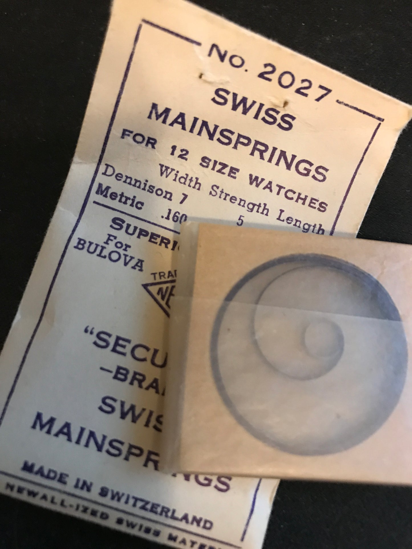 Newall Security Mainspring No. 2027 for Bulova 17TR & Venus 121, 122 - Steel