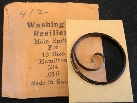 Washington Mainspring for 16s Hamilton No. 534 - Steel