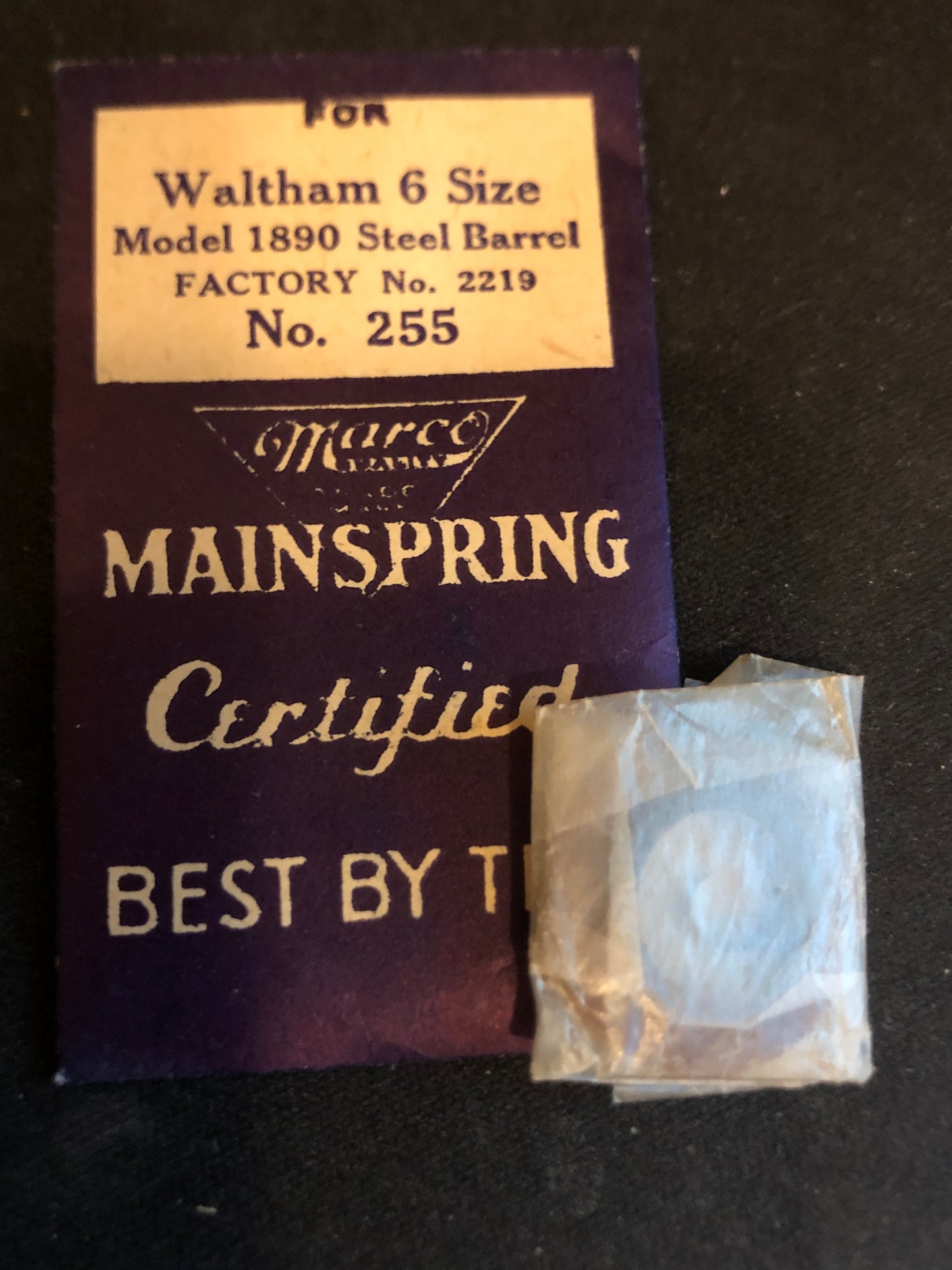 Marco Mainspring #255 for 6s Waltham Factory No. 2219 - Steel