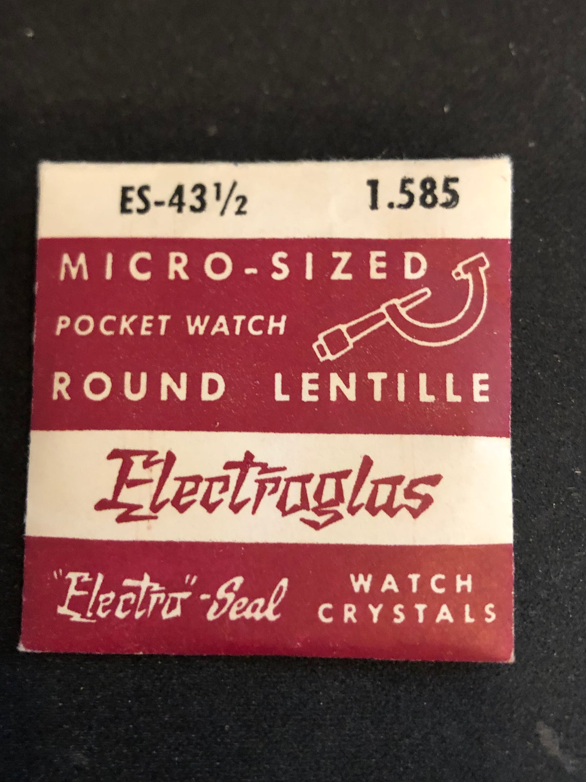 Electro-Seal ES-43½ Pocket Watch Crystal 40.3mm (1.585“) - New