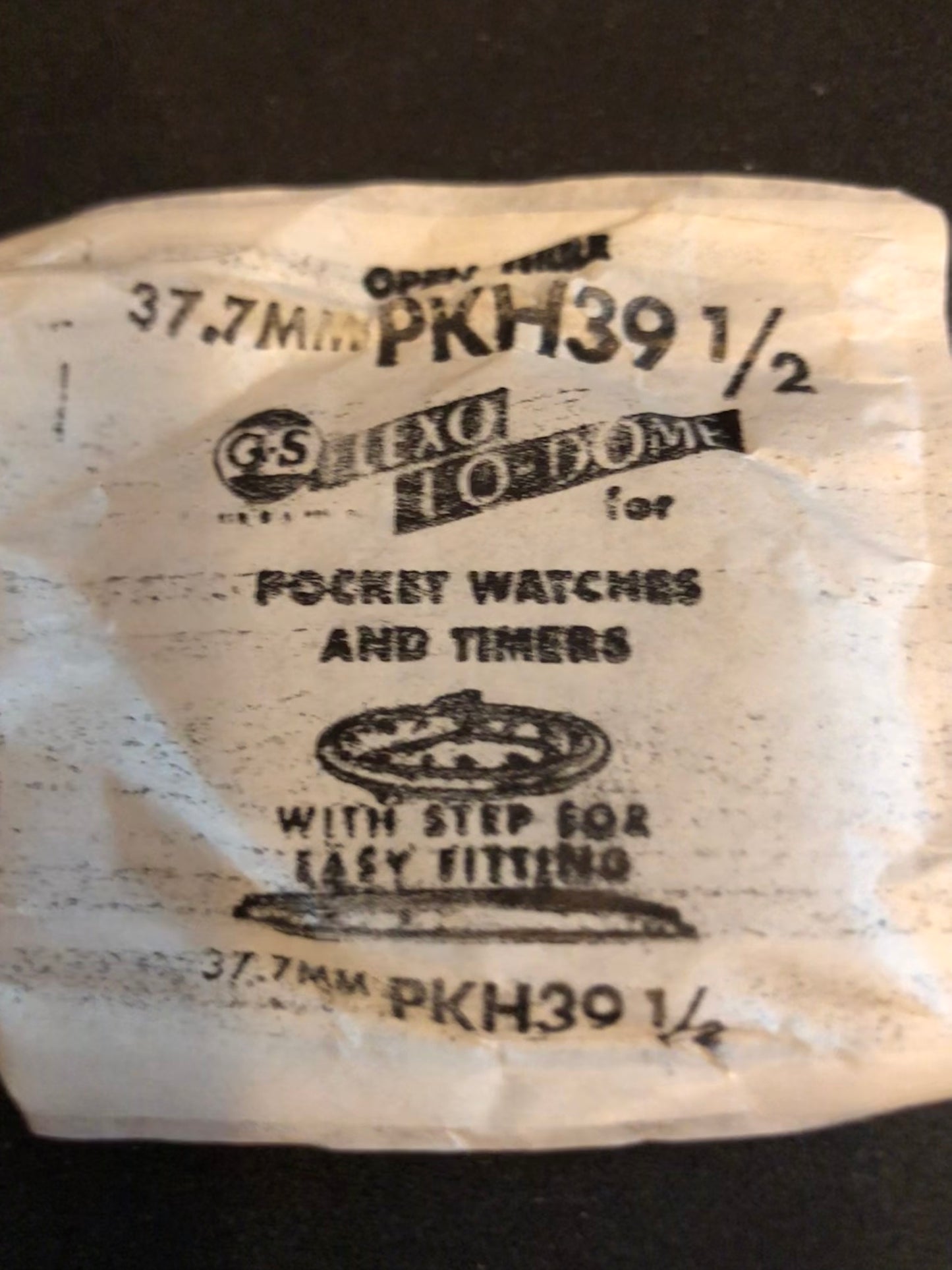 GS PKH39½ Pocket Watch Crystal 37.7mm - New