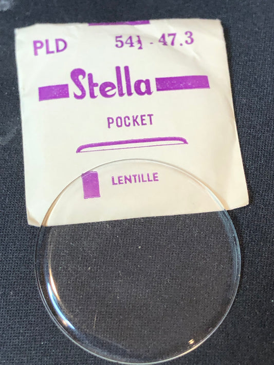 Stella PLD-473 54½ Round Pocket Watch Crystal 47.3mm - New