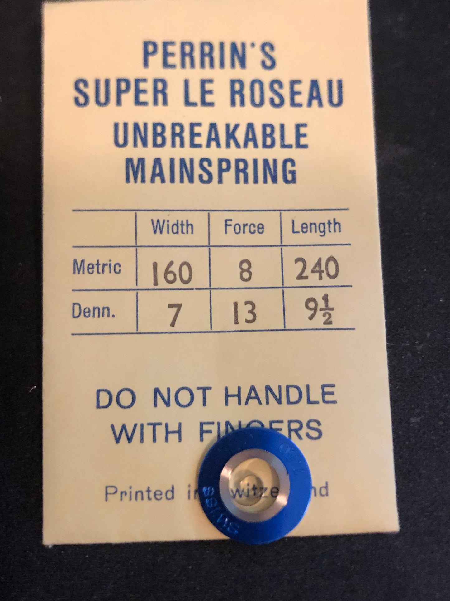 H. & W. Perrin Co. Mainspring for AS 970, 1003, 1030, 1171, 1254, 1354 - Alloy
