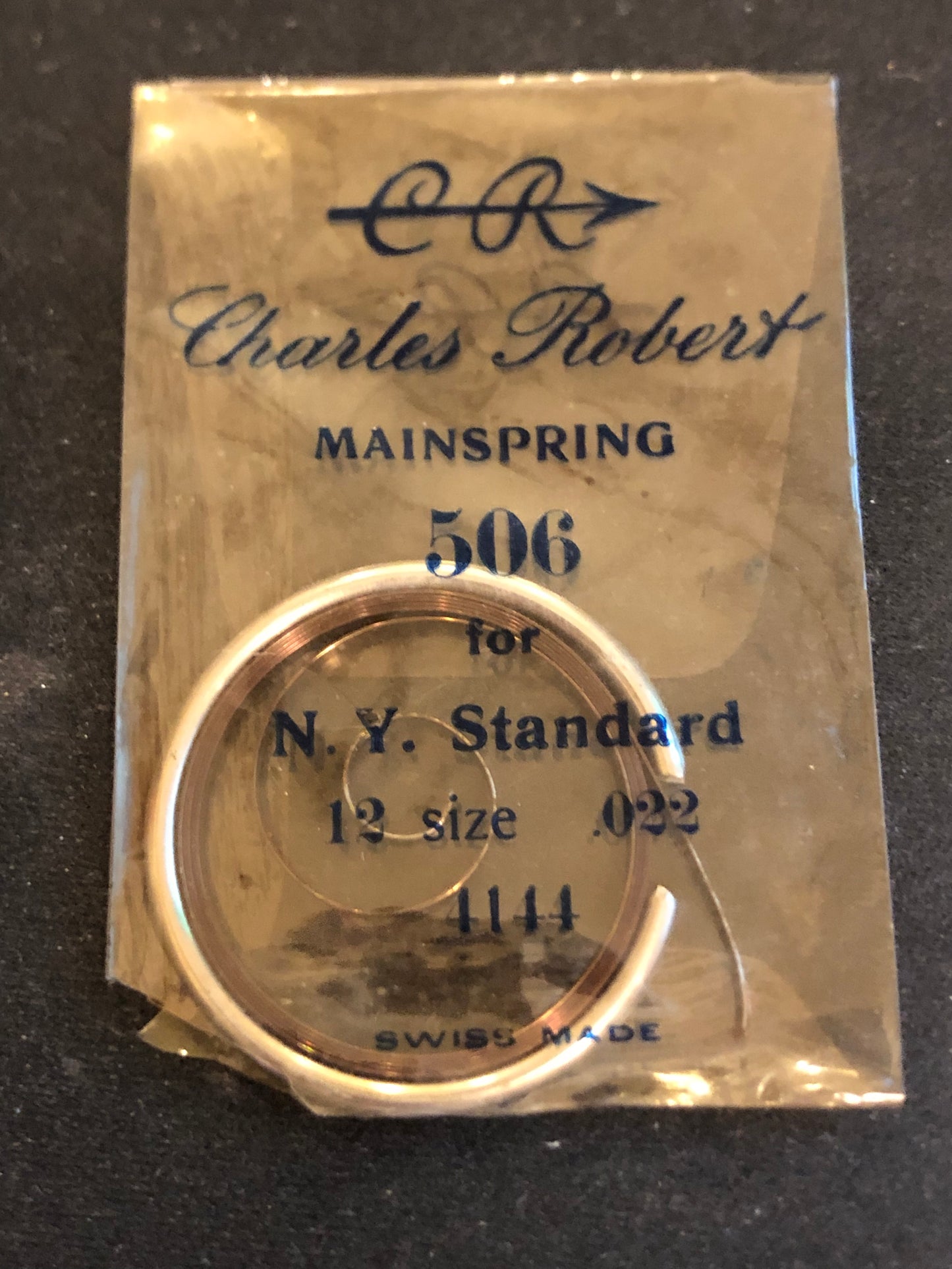 CR Mainspring for NY Standard Mainspring for 12s No. 4144 - Steel