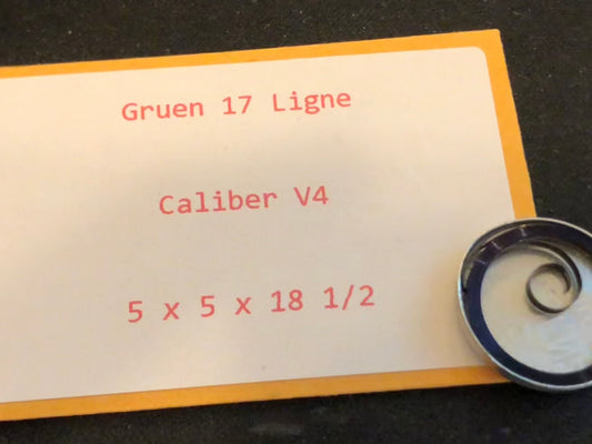 Gruen Factory Steel Mainspring for 17 Ligne Caliber V4 Movements