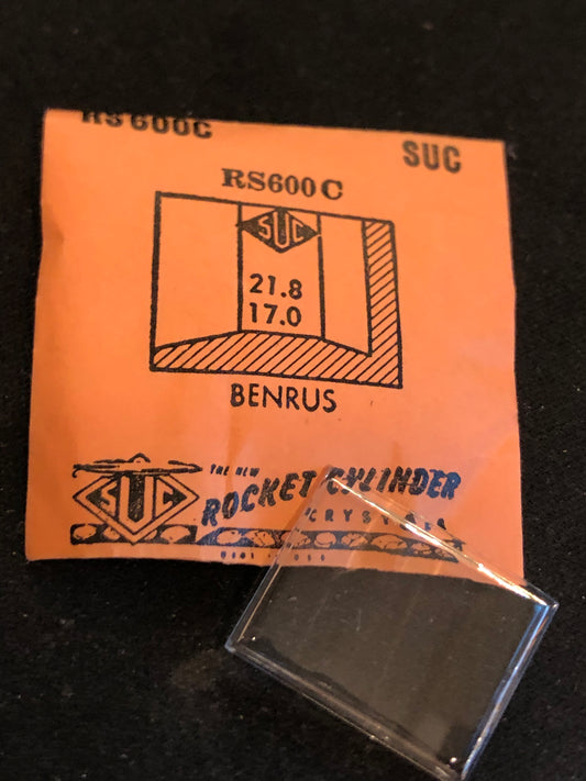 SUC Rocket Faceted Crystal RS 600C for BENRUS - 21.8 x 17.0mm - New