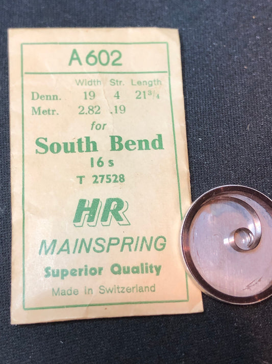 HR Mainspring A602 for South Bend 16s No. No. 27528 - Steel