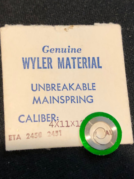 Wyler Genuine Mainspring for ETA caliber 2450, 2451, 2453 Automatics - Alloy