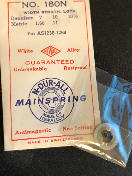 Newall Unbreakable Mainspring 180N for AS caliber 1238 - 1269 - Alloy