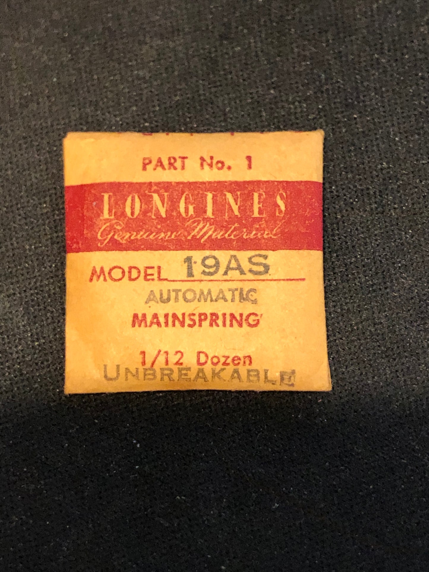 Longines Factory Mainspring for caliber 19A & 19AS - Alloy