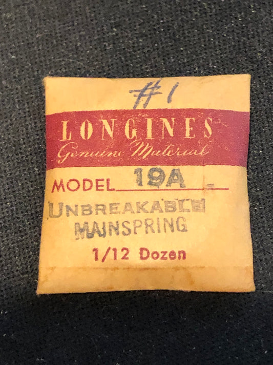 Longines Factory Mainspring for caliber 19A & 19AS - Alloy