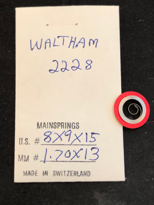 Alloy Mainspring for 0s Waltham No. 2228