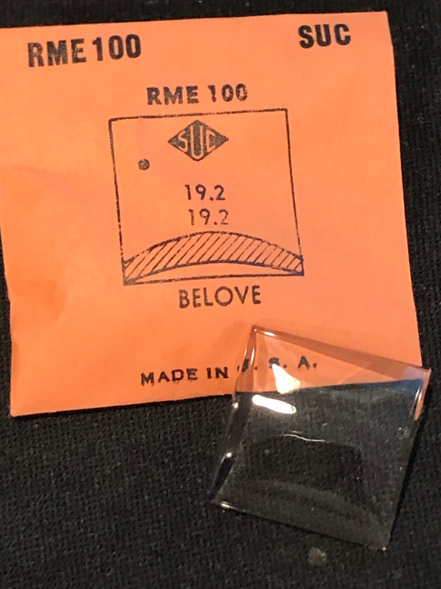 SUC Rocket Crystal RME 100 for BELOVE Swiss Wrist Cases - 19.2 x 19.2mm - New