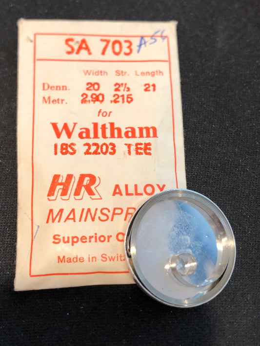 HR Mainspring SA703 for 18s Waltham Factory No. 2203 - Alloy