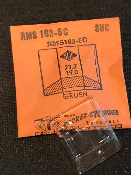 SUC Rocket Faceted Crystal RMS 163-6C for GRUEN - 23.7 x 19.0mm - New