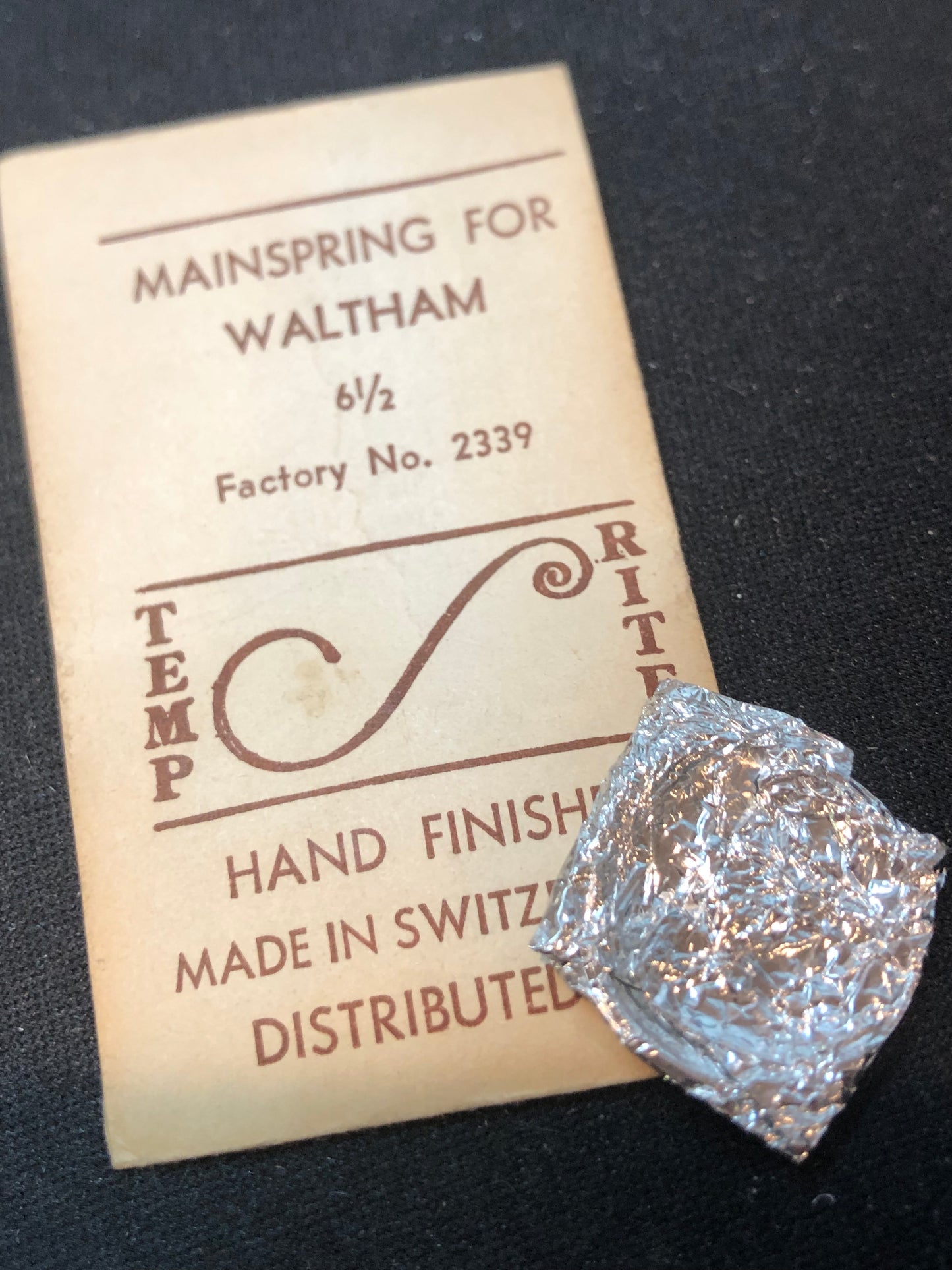 Temp-Rite Mainspring - Waltham 2239 for 6½ Ligne Model 650 - Steel