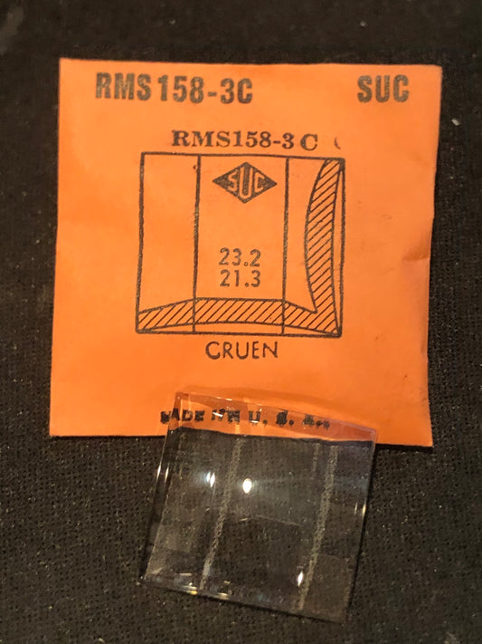 SUC Rocket Faceted Crystal RMS 158-3C for GRUEN 23.2 x 21.3mm - New