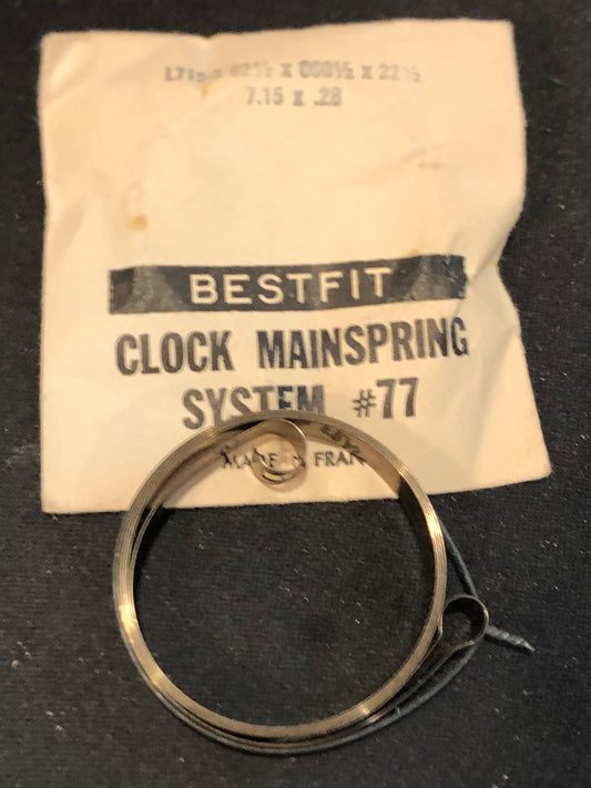 BESTFIT Open Loop Mainspring for American Clocks No. 7.15mm x .28mm - L715-3