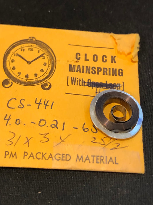 PM Mainspring CS-441 TIME for Jaccard R-250, JAZ AE & UTI 635 Alarm / Travel Clocks