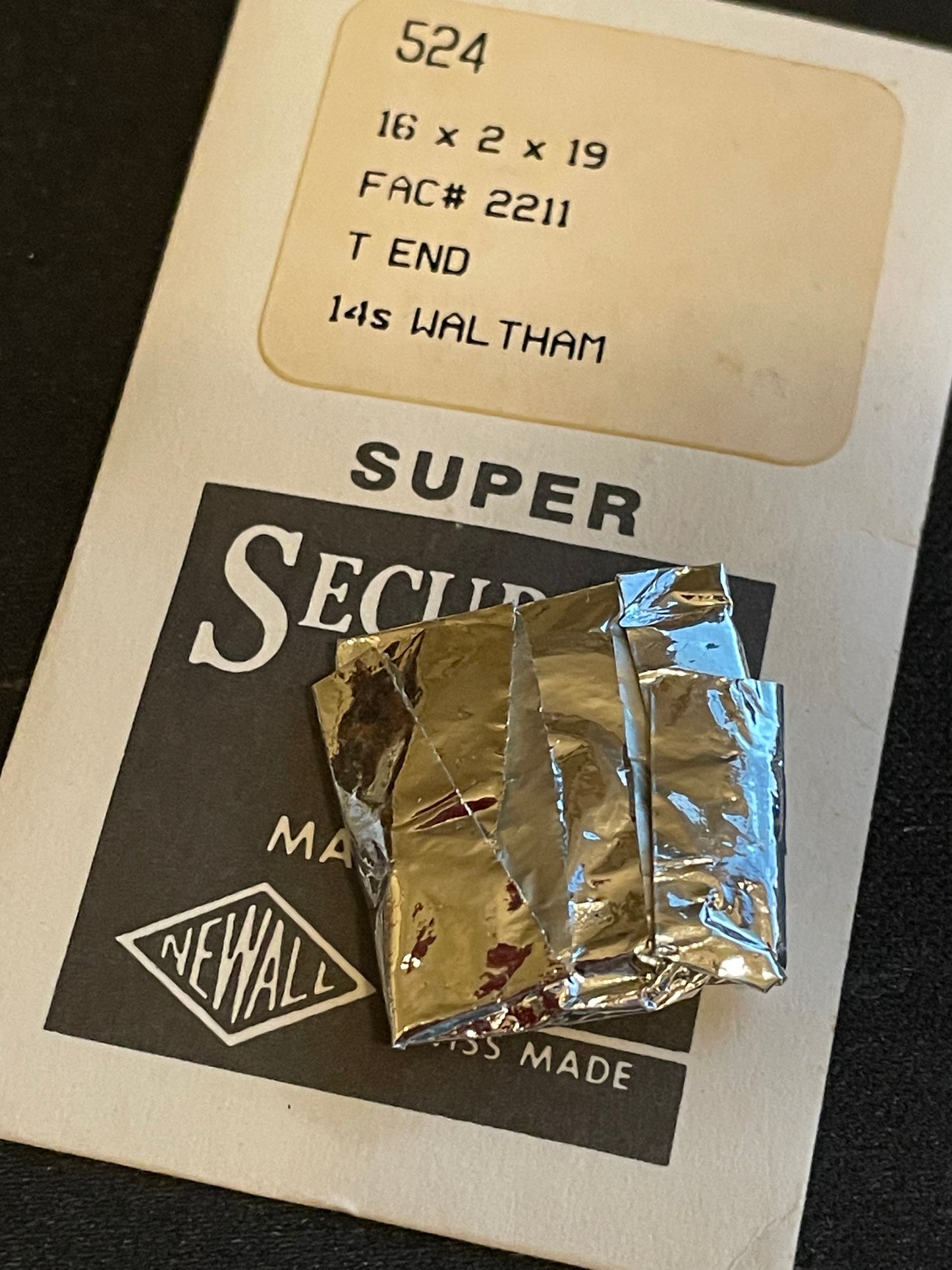 Newall SUPER Mainspring #524 for 14s Waltham No. 2211 - Alloy