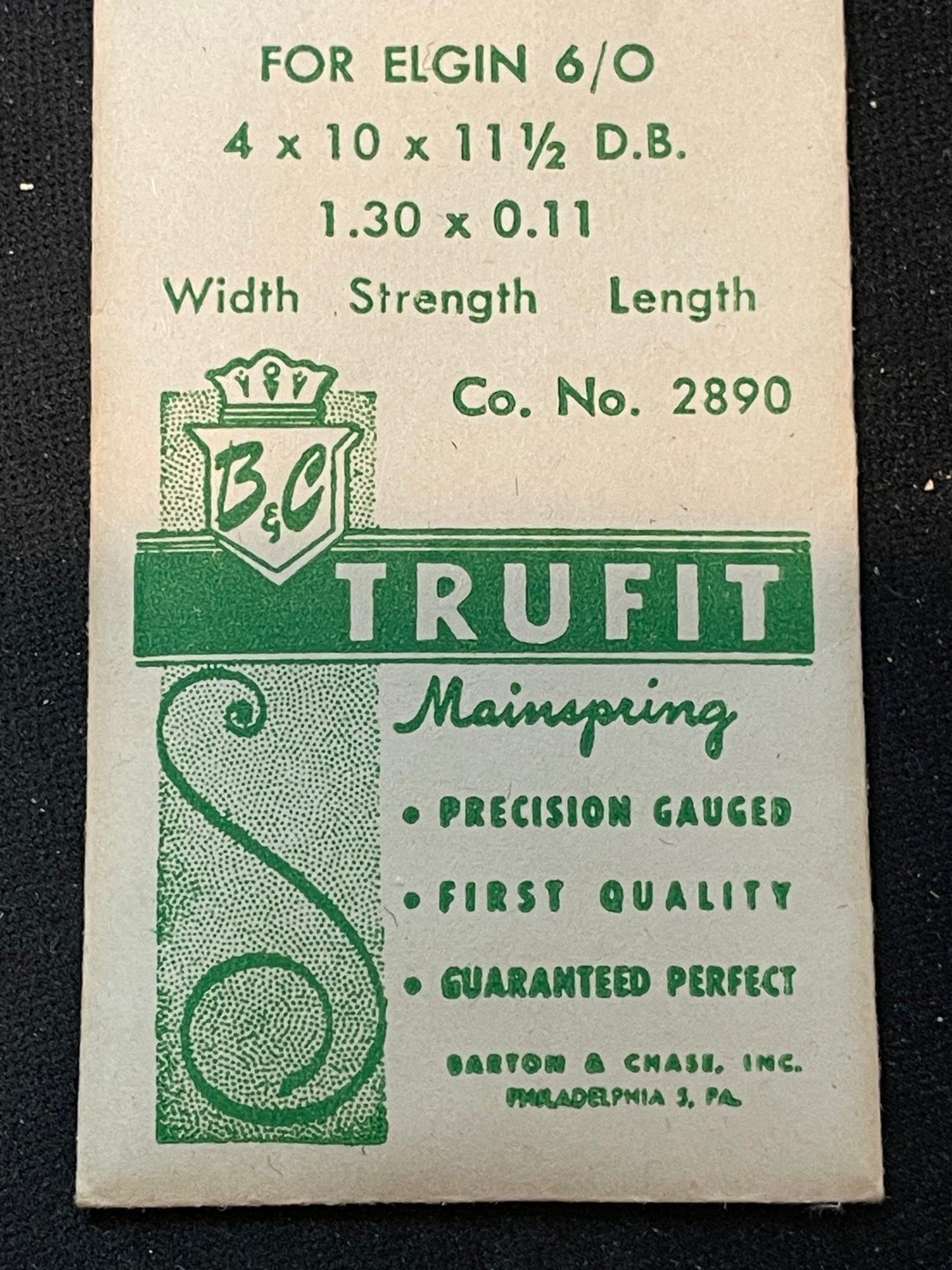 Trufit Mainspring - Elgin 2890 for 6/0s movements - Steel