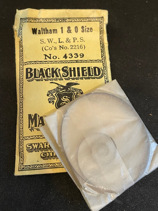 Swartchild Black Shield Mainspring #4339 for Waltham 1s & 0s No. 2216 - Steel