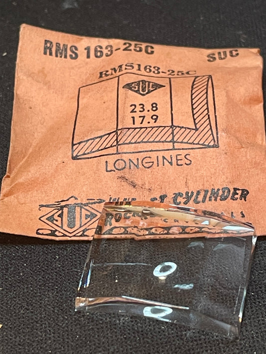 SUC Rocket Faceted Crystal RMS 163-25C for LONGINES - 23.8 x 17.9mm - New