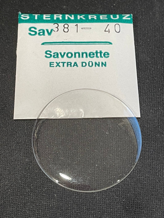 Sternkreuz 40 Savonnette 38.1mm Acrylic Hunting Case Pocket Watch Crystal - New