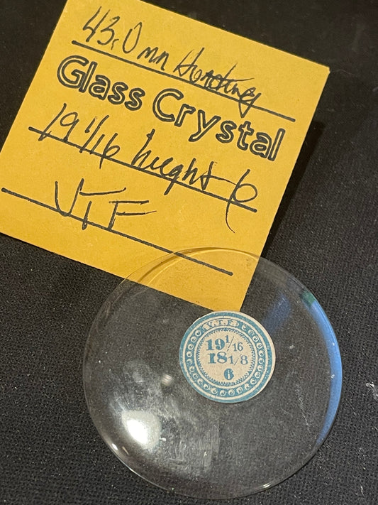 VTF Vintage Glass Hunting Case Watch Crystal 19-1/16 (~43.0mm) - NOS