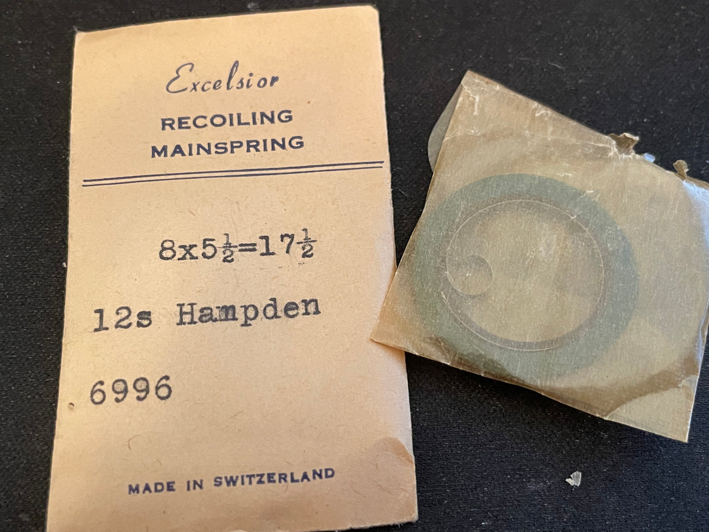 Excelsior Recoiling Mainspring for 12s Hampden No. 6696 - Steel