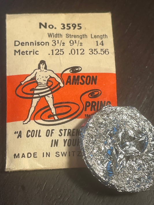 Samson Mainspring No. 3595 for Universal 12L Chronographs cal 281 & 283 - Steel