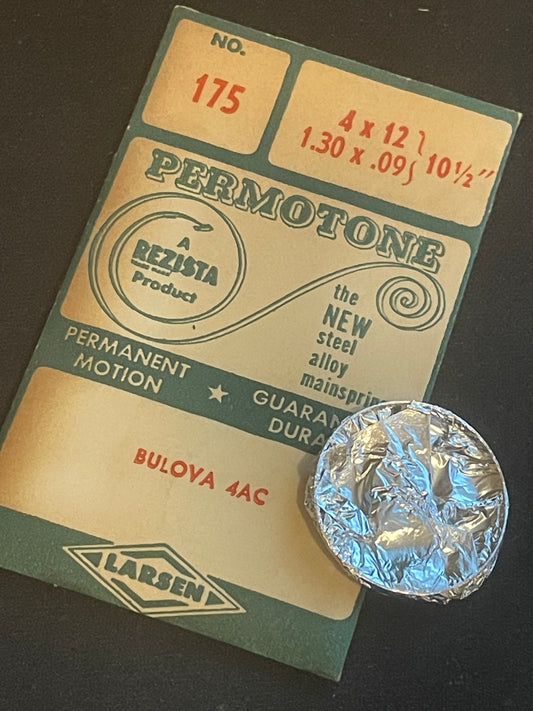 Permotone Unbreakable Mainspring #175 for Bulova 4AC - Alloy