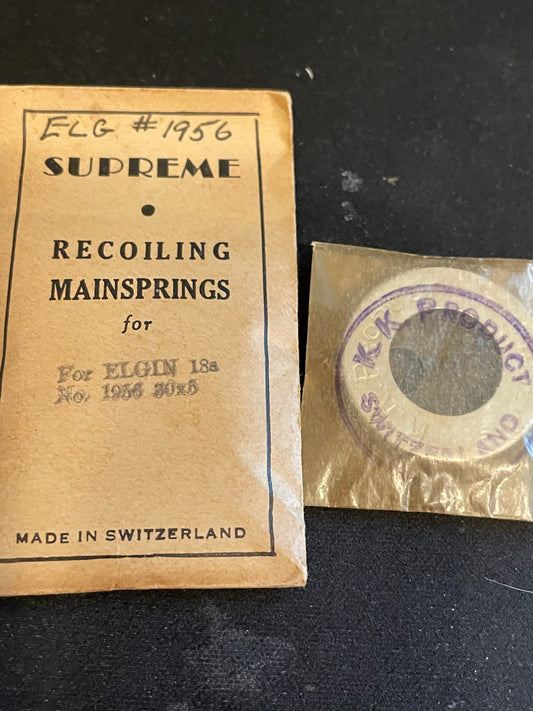 SUPREME Mainspring For Elgin 18s Factory No. 1956 - Steel