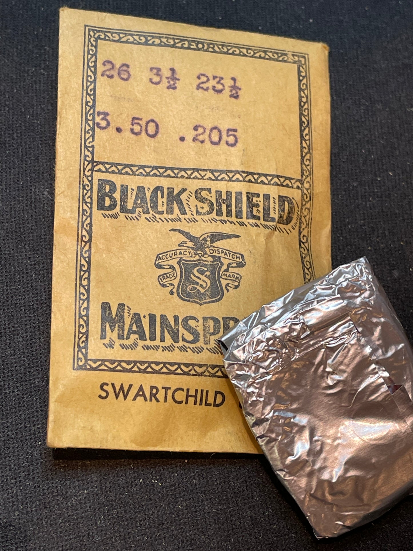 Swartchild Black Shield ALARM Mainspring for Baduf Purse and Kaiser 6/340 Alarm Clock