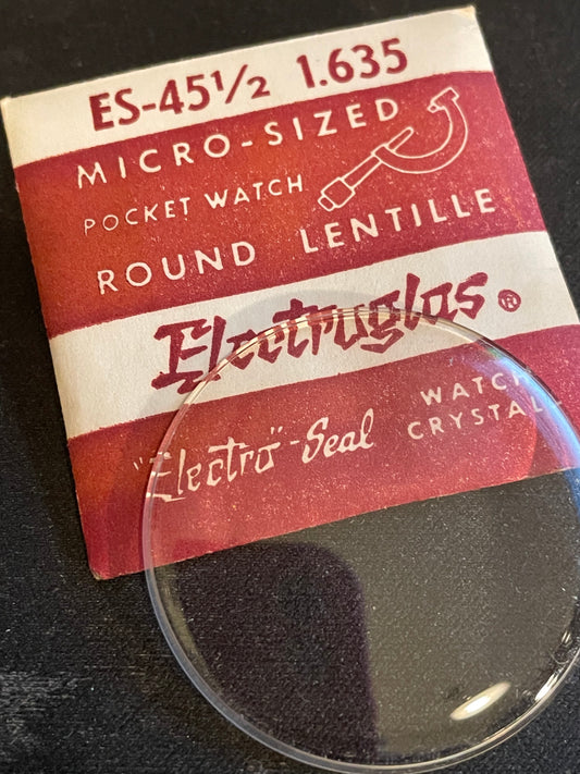Electro-Seal ES-45½ Pocket Watch Crystal 41.6mm (1.635“) - New