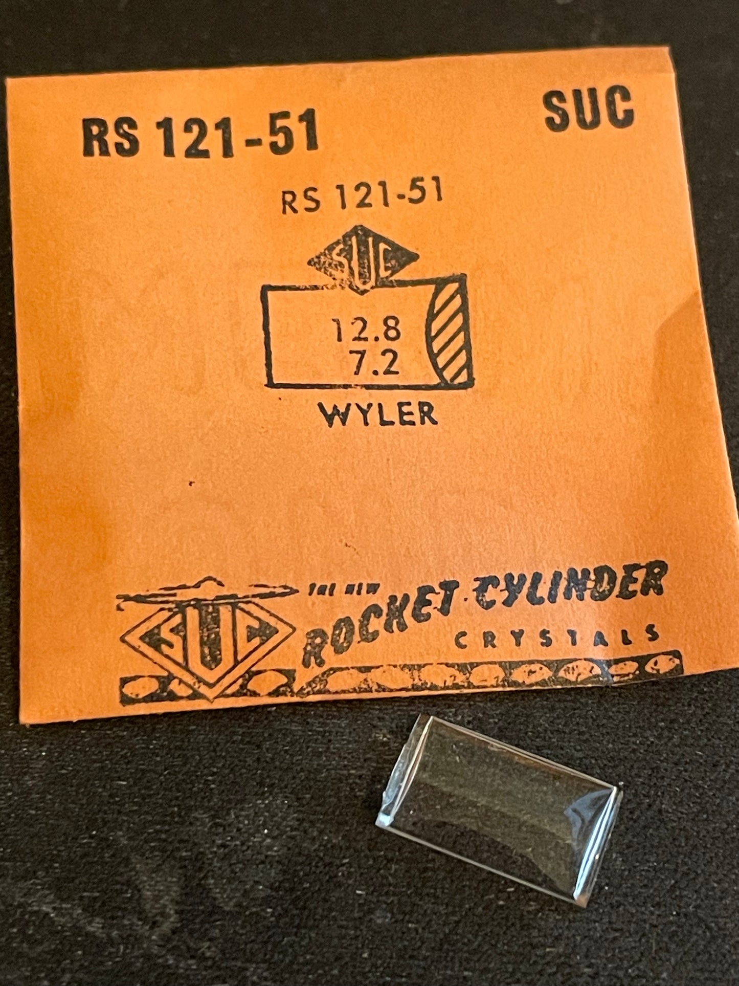 SUC Rocket Crystal RS 121-51 for WYLER 12.8 x 7.2mm - New