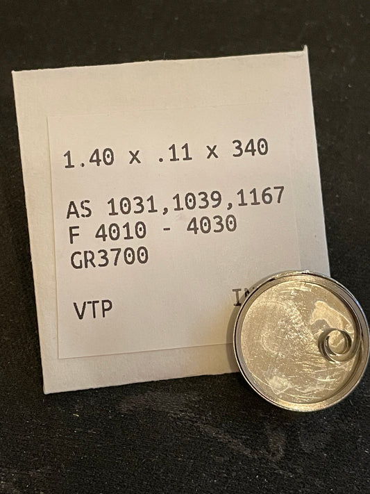 Alloy Mainspring for AS 1031, 1039, 1167, Felsa 4010 to 4030