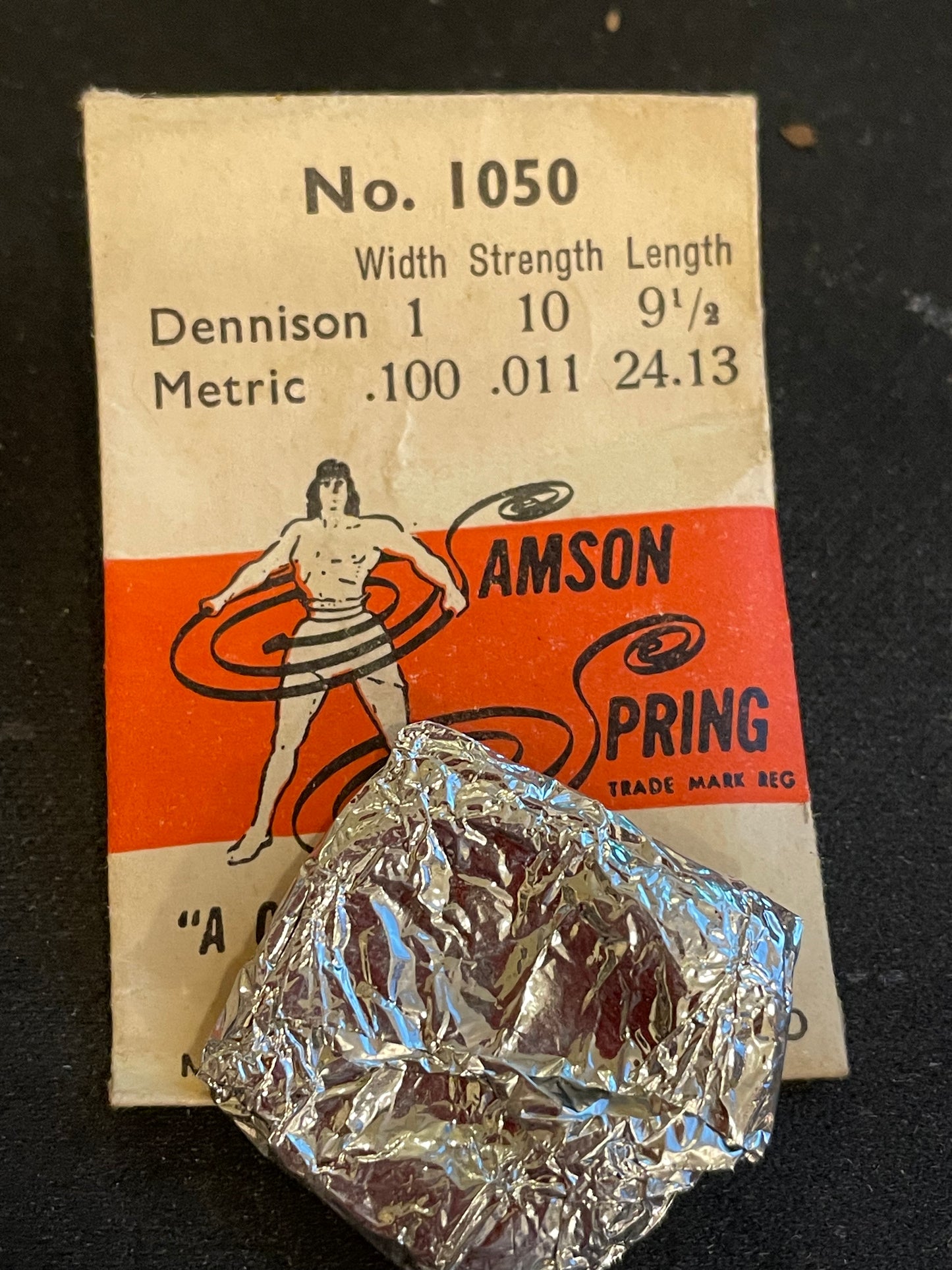 Samson Mainspring No. 1050 for AS 501, 543, 628, 673, 678, 722, Helbros 15 - Steel