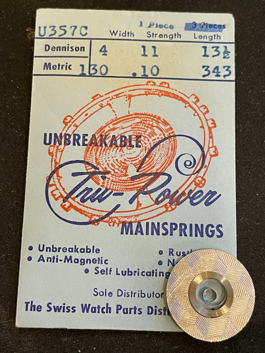 Tru-Power Mainspring U357C for Marvin 610, Election 845 - Alloy
