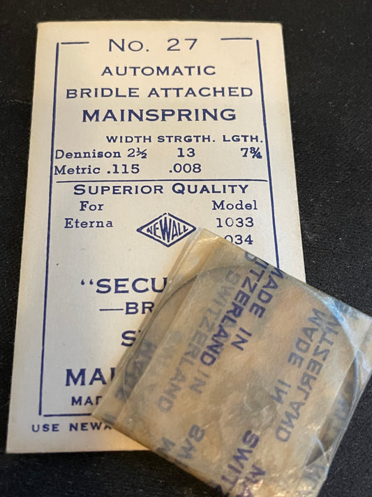 NEWALL Mainspring #27 for Eterna 1033, 1034 Automatic - Steel