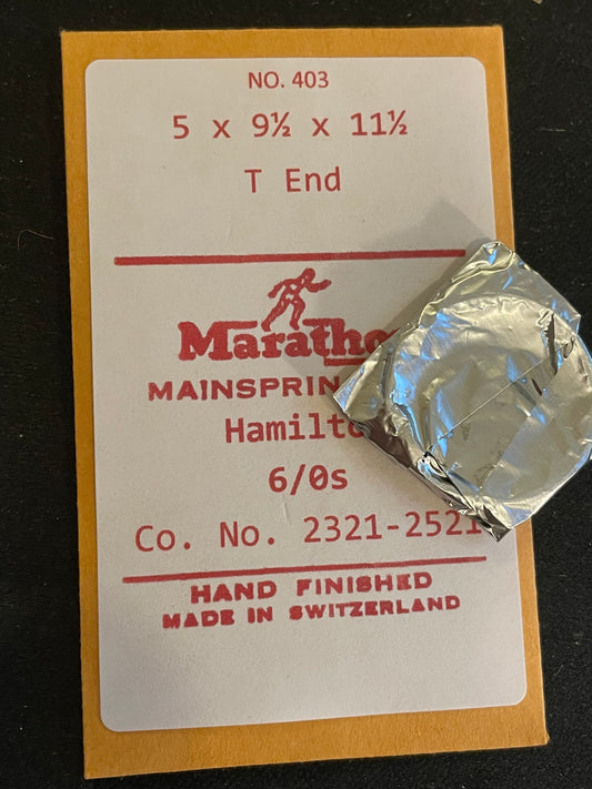 Marathon Mainspring #408 for Hamilton 6/0s No. 2321 / 2521 - Steel