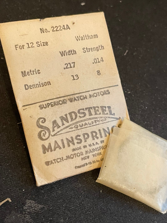 Sandsteel Mainspring for Waltham 12s movements No. 2224A - Steel
