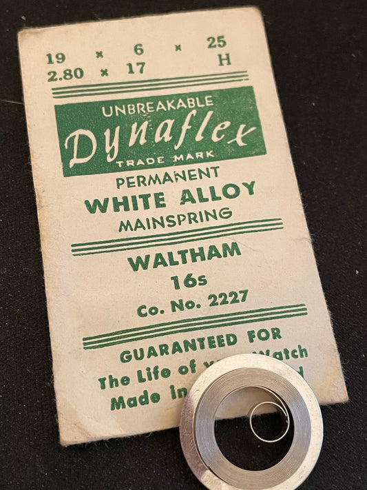 Dynaflex Mainspring for Waltham 16s Factory No. 2227 - Alloy