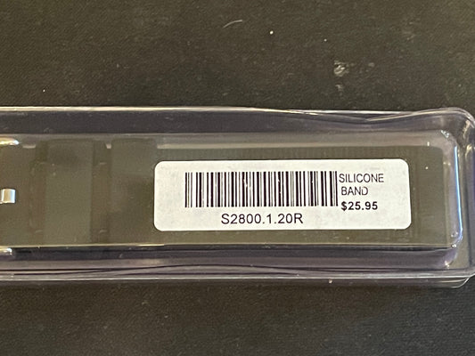 Alpine 20mm Black Textured Silicone Rubber Sport Watch Band