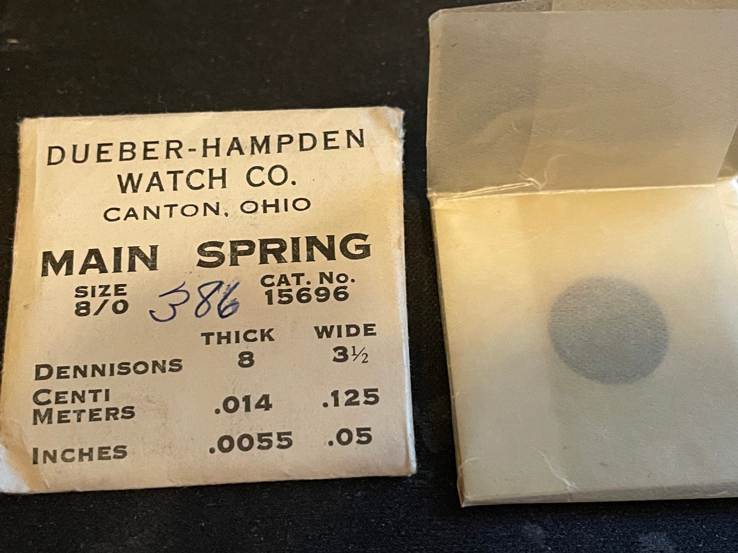 Hampden Factory Mainspring 8/0s No. No. 15696 - Steel