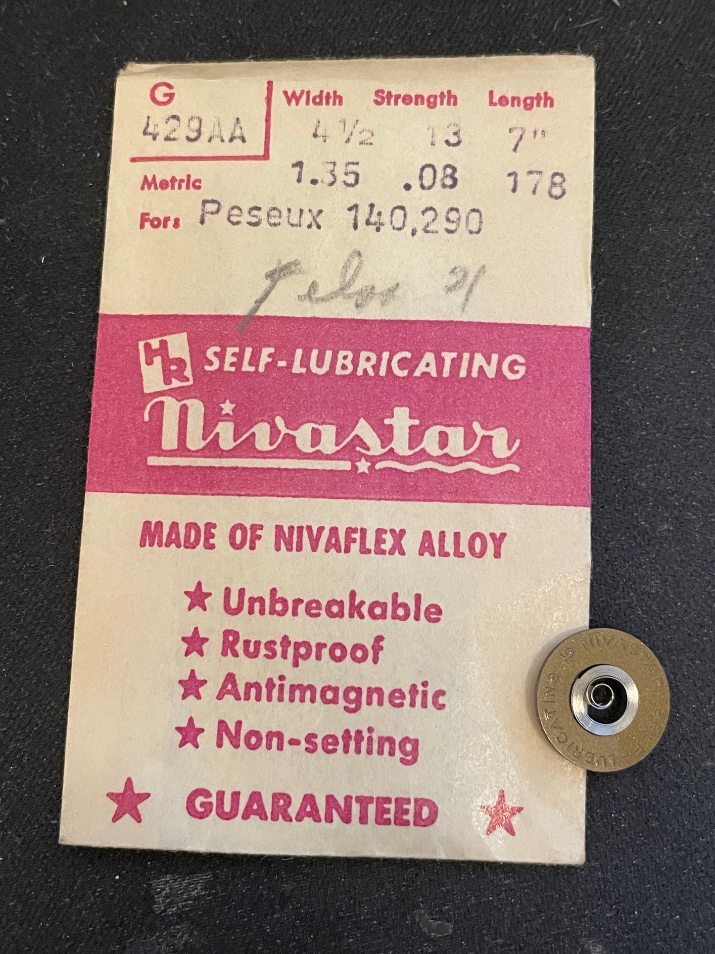 HR Nivastar Mainspring G429AA for Peseux 140, 290 - Alloy